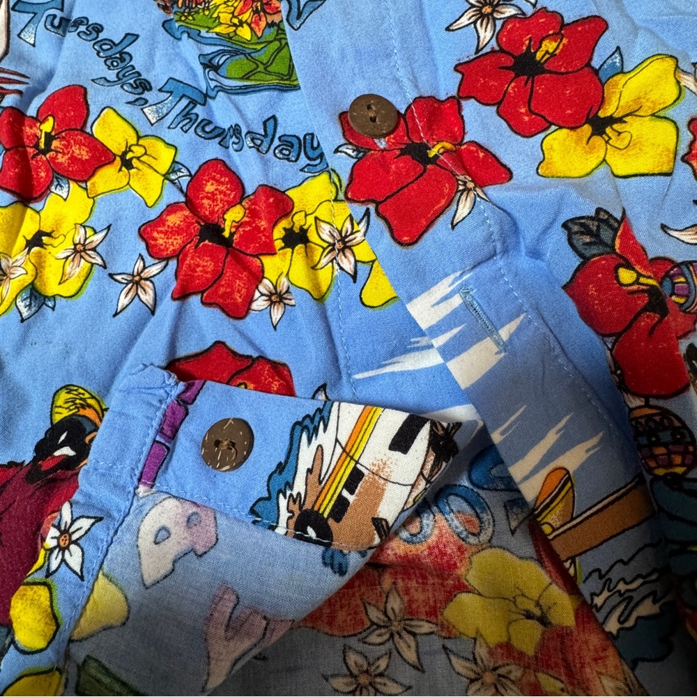 Vintage Jimmy Buffett Shirt Mens XL Blue‎ Tour 2000 Hawaiian Aloha Rayon Parrot - Picture 3 of 5